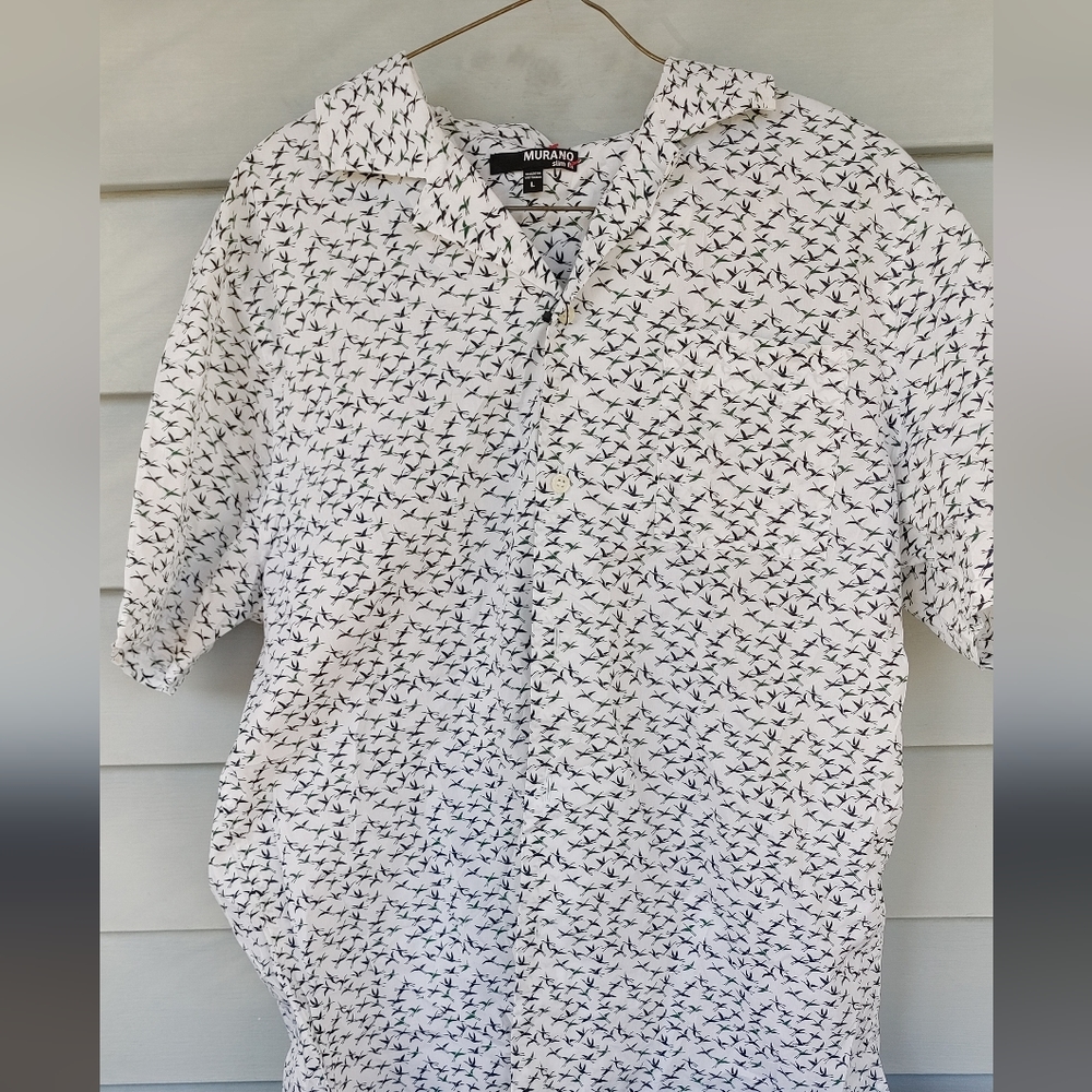 Murano slim fit short sleeve shirt size large new with tag